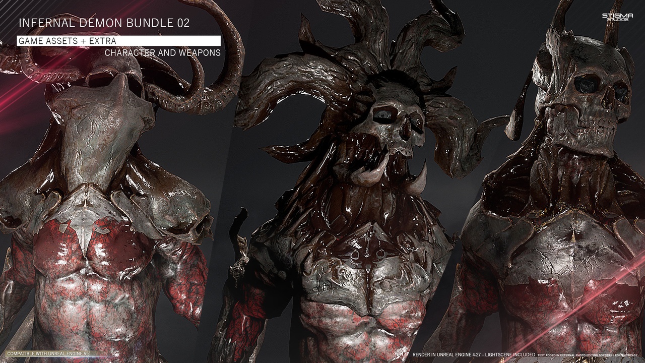 Media 1 for listing Infernal Demon Bundle 02 - Game Assets + Extra | STIGMA STUDIOS