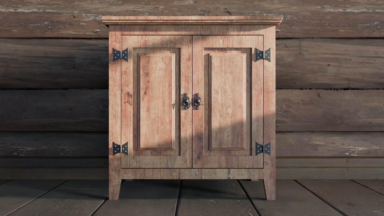 Mídia 1 do anúncio Rustic Cabinet - 2 Doors Country Furniture - 4K Atlas