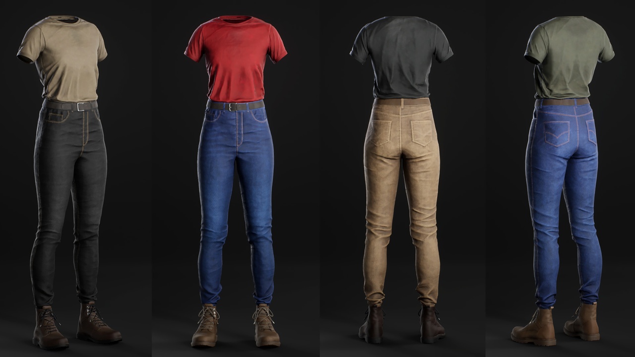Media 1 for listing Female Outfit Tshirt Pants - Metahuman