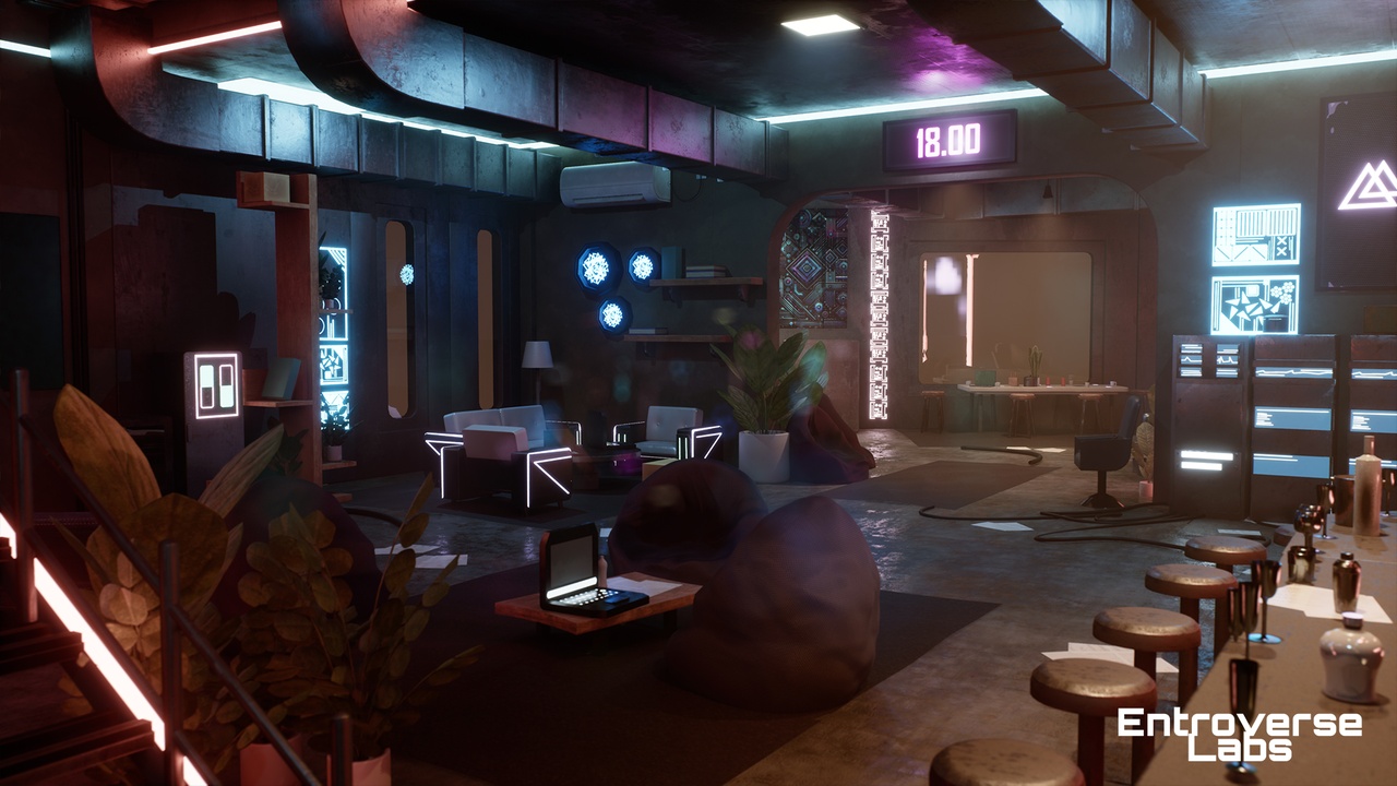 Cyberpunk Apartment Interior Environment