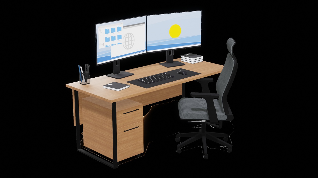 Media 1 for listing Office Desk Setup - Low Poly