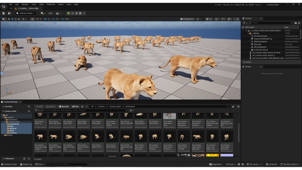 Media 1 for listing Lioness Adult (Game Ready)