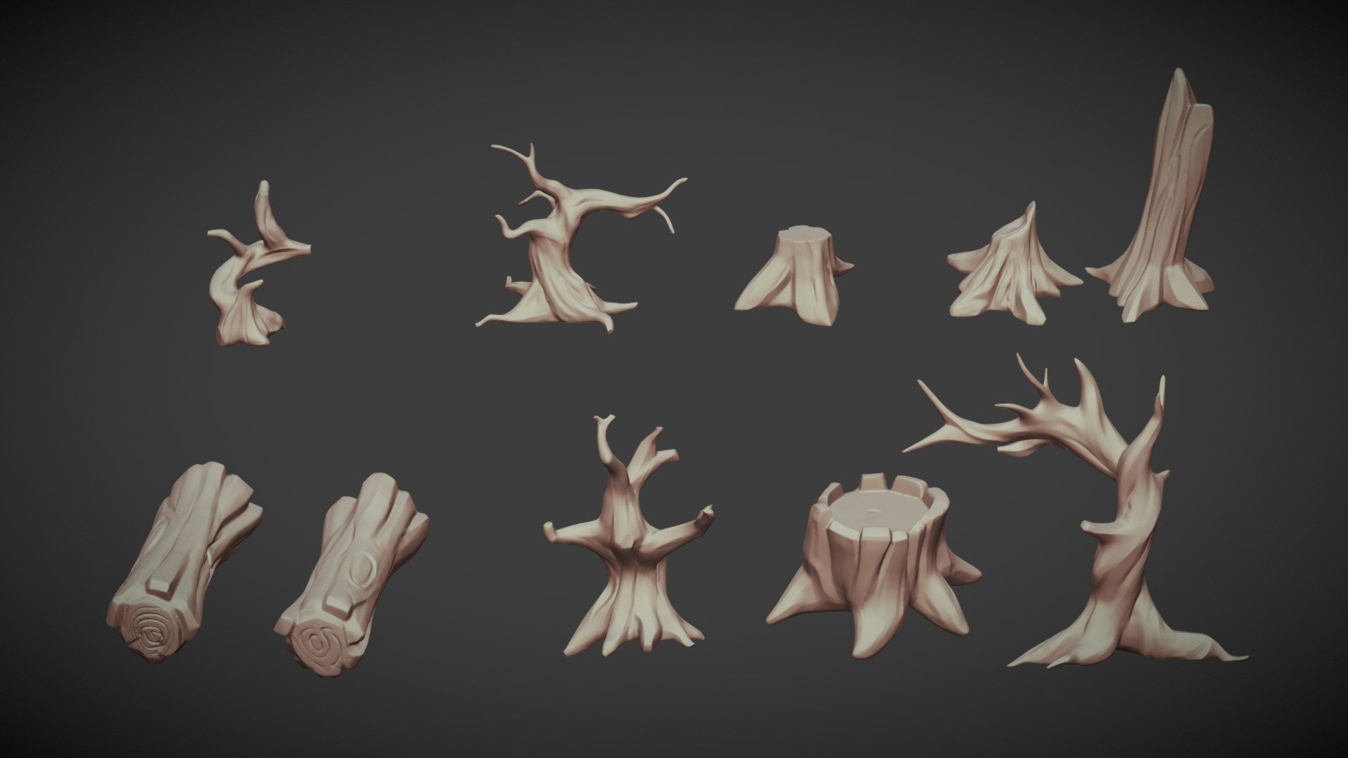 Tree Stump Highpoly Sculpt Pack | Fab
