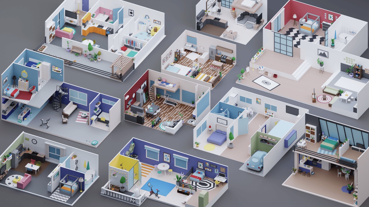 Media 1 for listing Low Poly Apartments Pack / Interiors