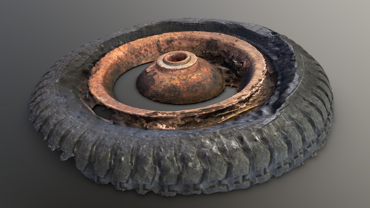 Media 1 for listing Rusty Barrow Wheel