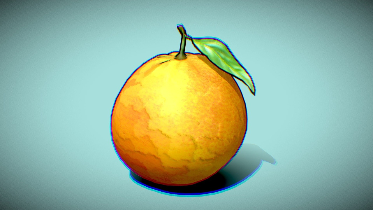 Media 1 for listing Low Poly Stylized Orange Model for Games, Cartoons, and 3D Environments