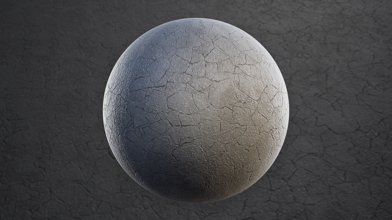 Media 1 for listing Stylized Cracked Asphalt 01A - Material