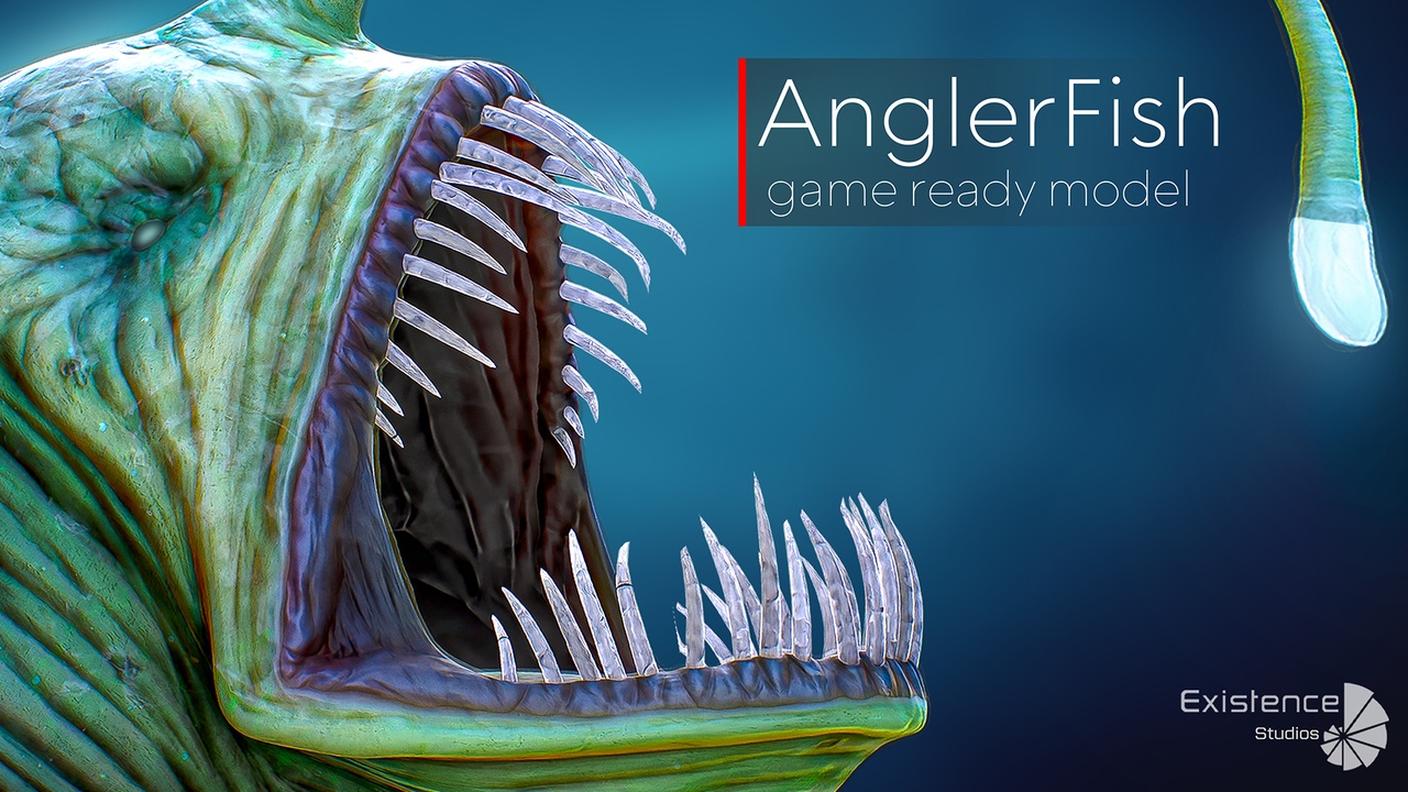 Media 1 for listing Anglerfish 2 - Curse Predator - Ocean horror Devil - Lowpoly Monster Model - #8