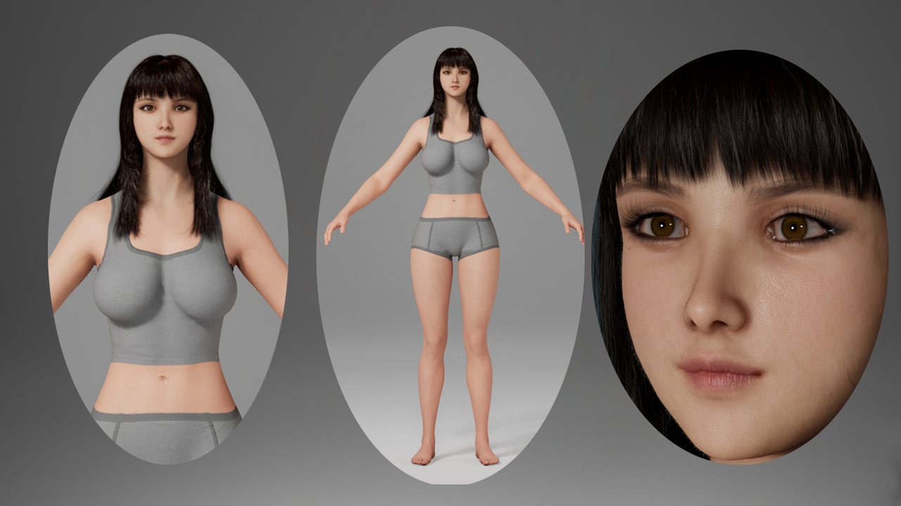 Media 1 for listing Editable Metahuman Beauty - Lin Yue.With hair, no clothing included.