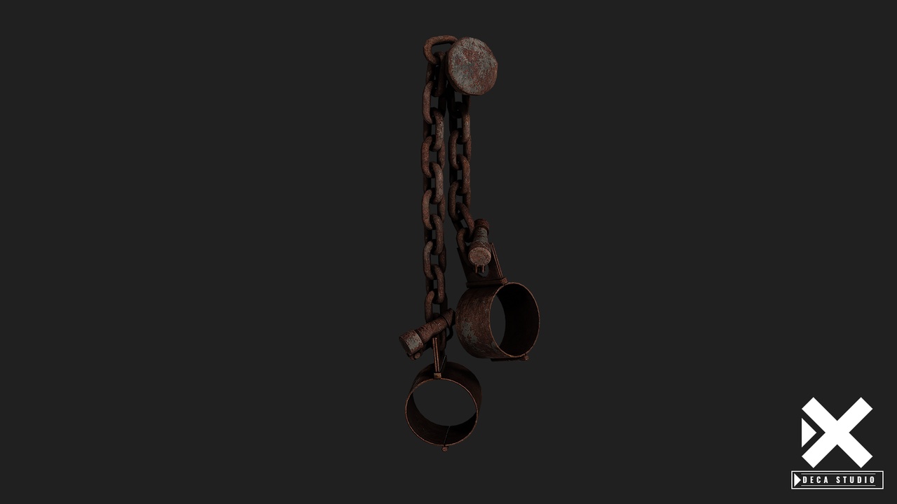 Media 1 for listing Medieval Iron Shackles & Chain