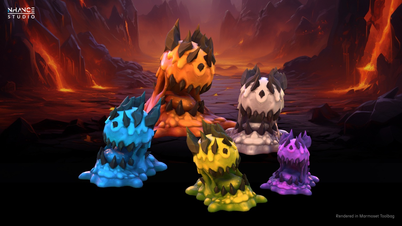 Media 1 for listing Stylized Fantasy Fire Slime