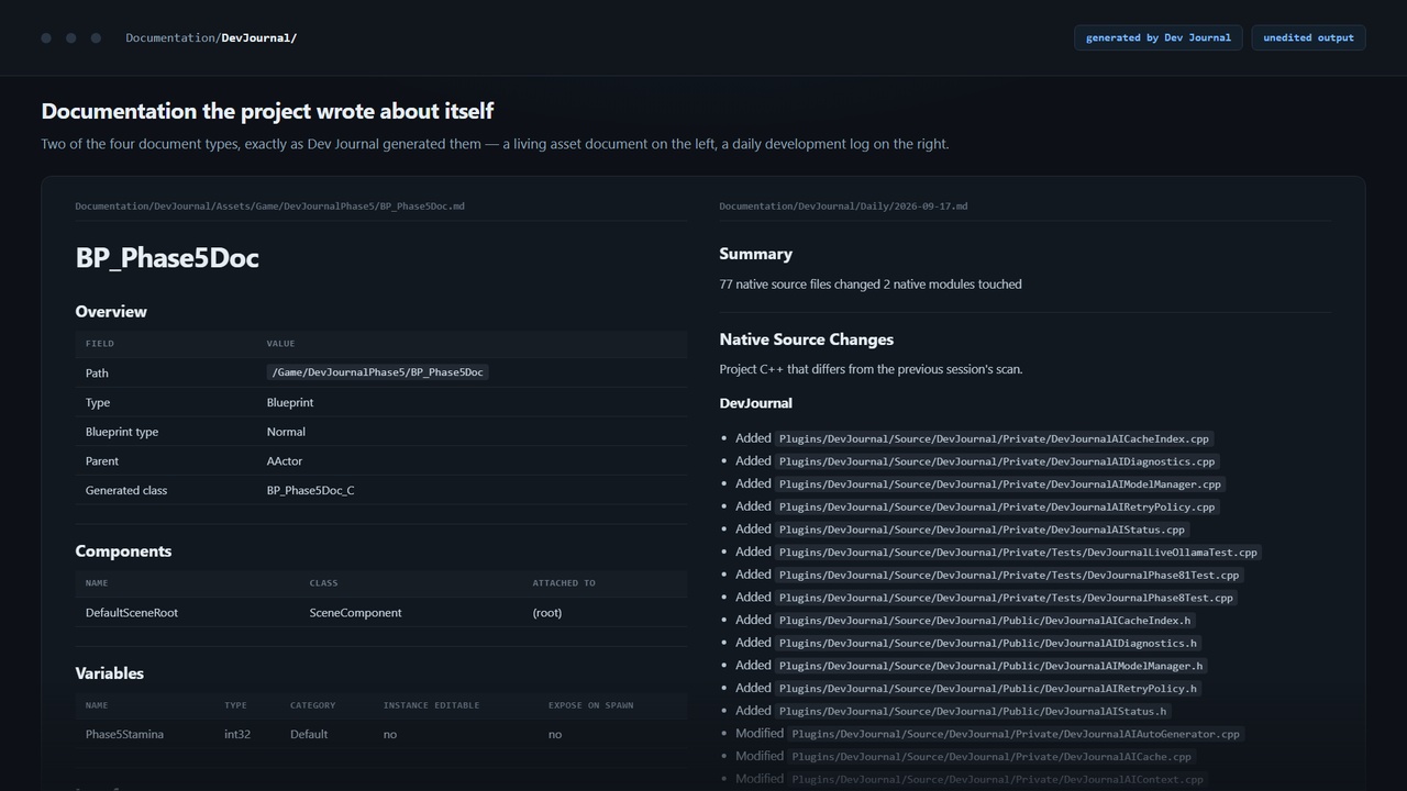 Media 1 for listing Dev Journal — Automatic Documentation for the Unreal Editor