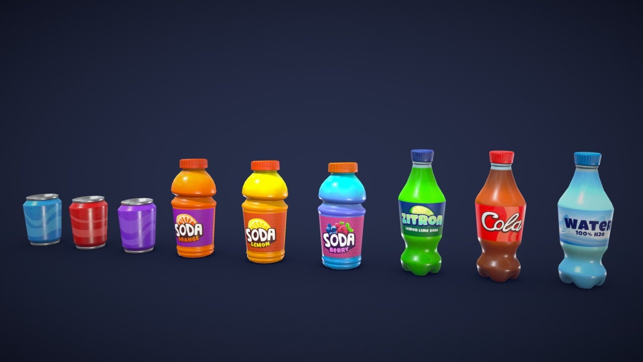 Media 1 for listing Stylized Soft Drinks / Soda - Game Ready