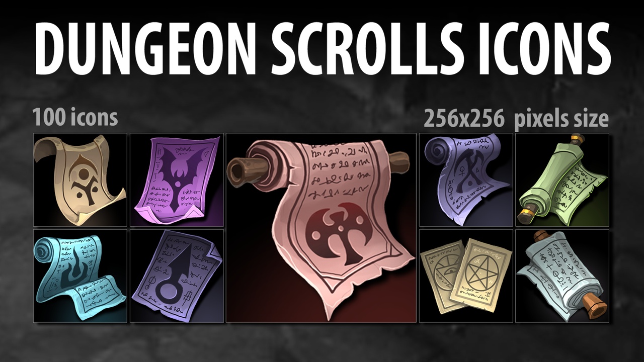 Dungeon Scrolls Icons 제품 등록을 위한 미디어 1개