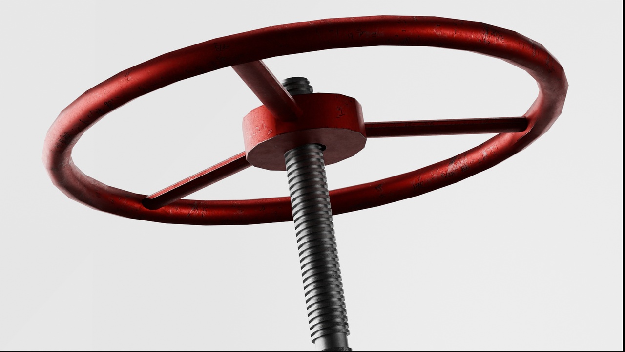 Media 1 for listing Industrial Valve Handwheel with Threaded Spindle – Low Poly PBR 3D Model