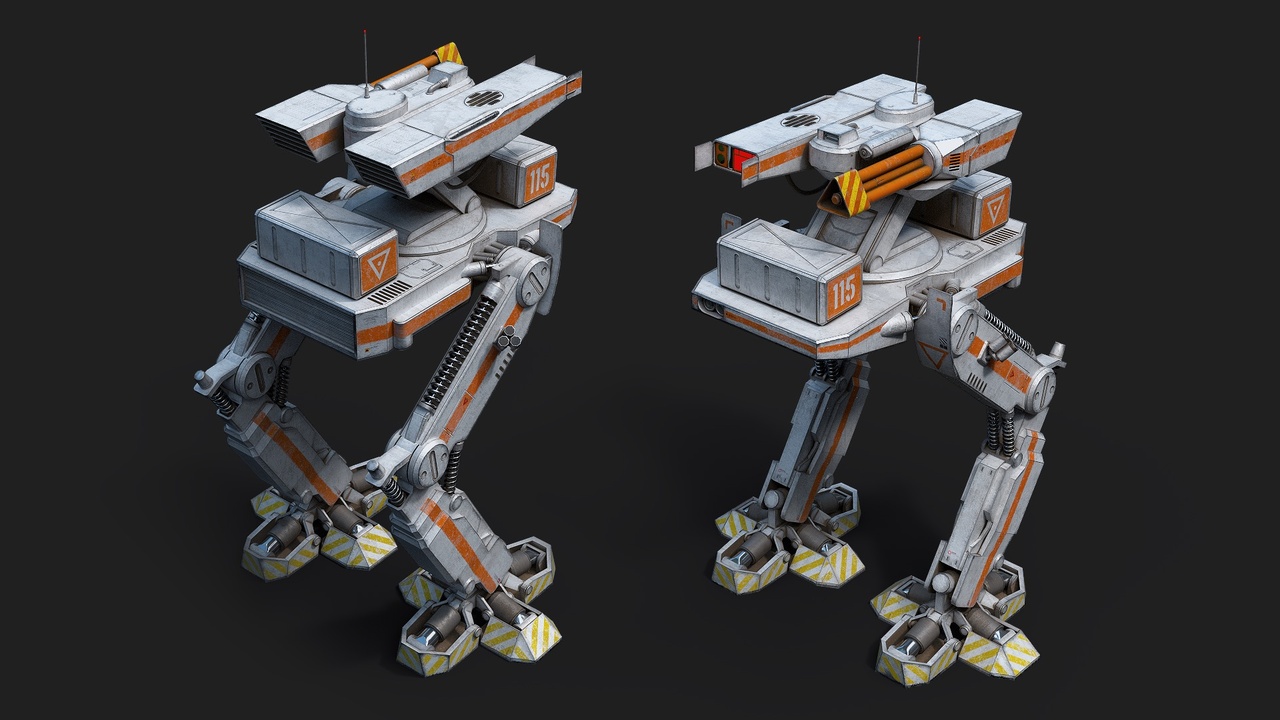 Media 1 for listing Mech Robot Two Legs Combat Sci-Fi Game Ready