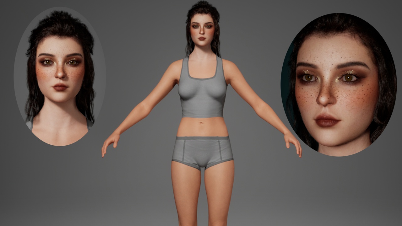 Media 1 for listing Editable MetaHuman Beauty - Diao Chan.With hair, no clothing included.