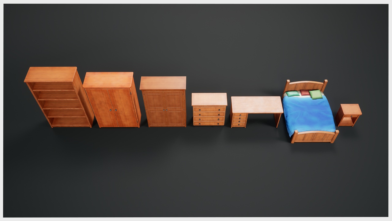 Media 1 for listing Stylized Realism Bedroom Pack