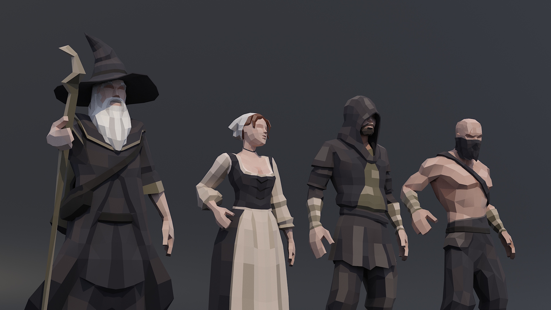 Medieval Fantasy PolyArt Characters | Fab