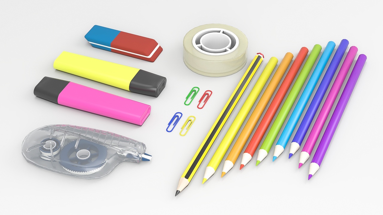 Media 1 for listing Low poly office supplies