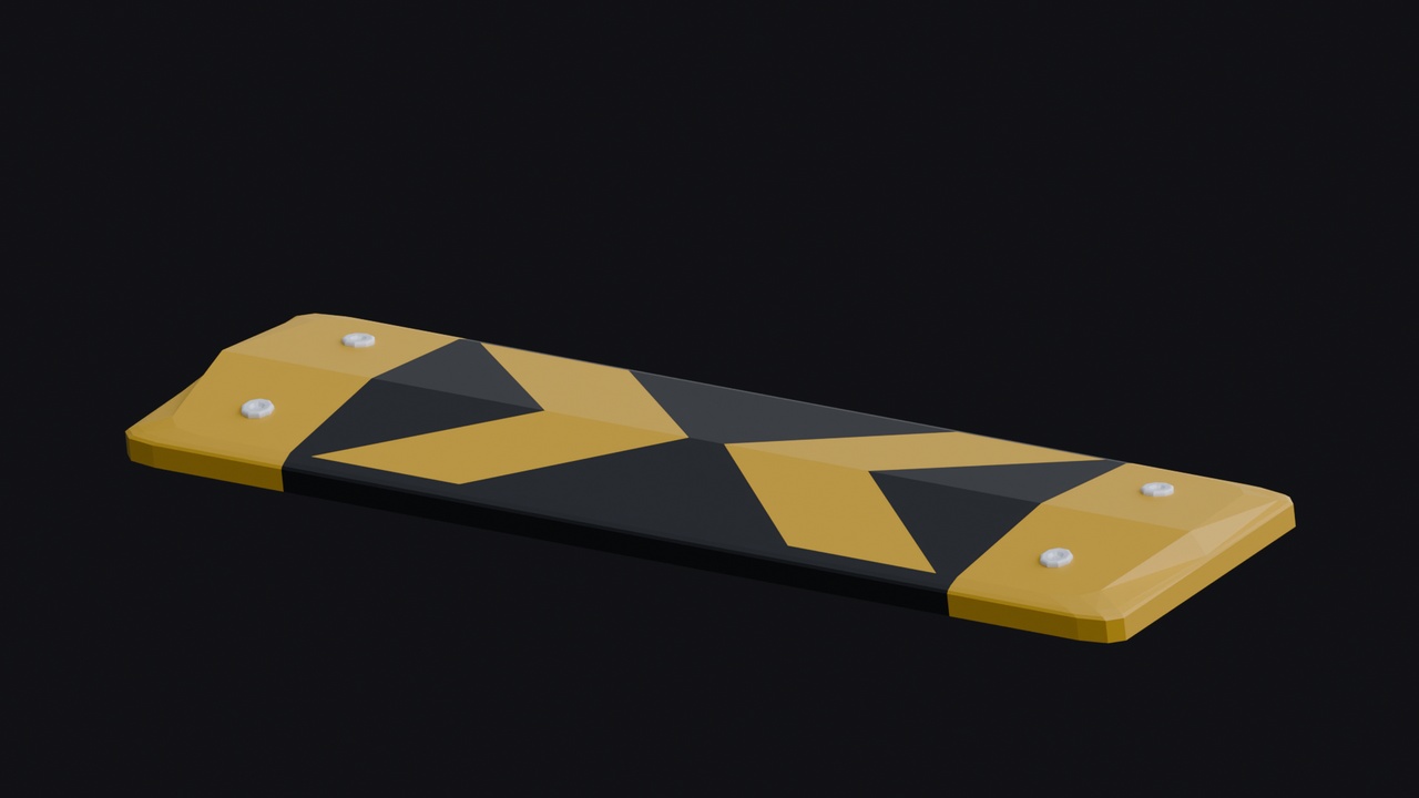 Media 1 for listing Low Poly Speed Bump – Stylized Road Barrier (Game Ready)