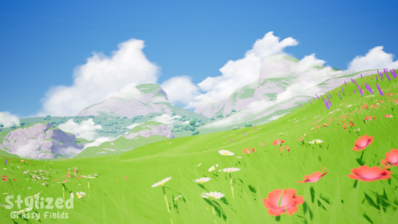 Media 1 for listing Stylized Grassy Fields Environment