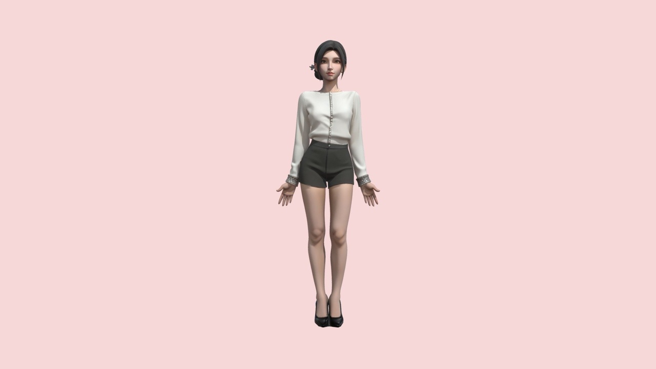 Media 1 for listing 写实都市白领女性角色 3D人物模型