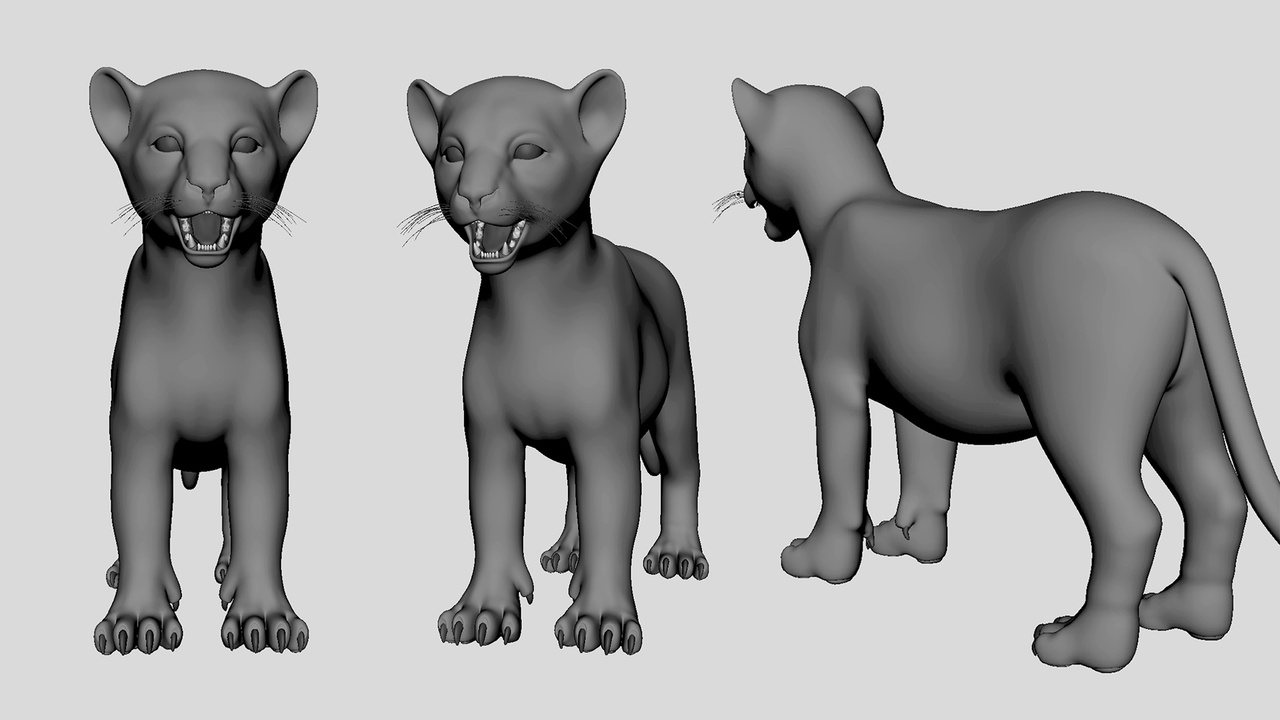 Media 1 for listing Lion Baby  - Topology + UV Map