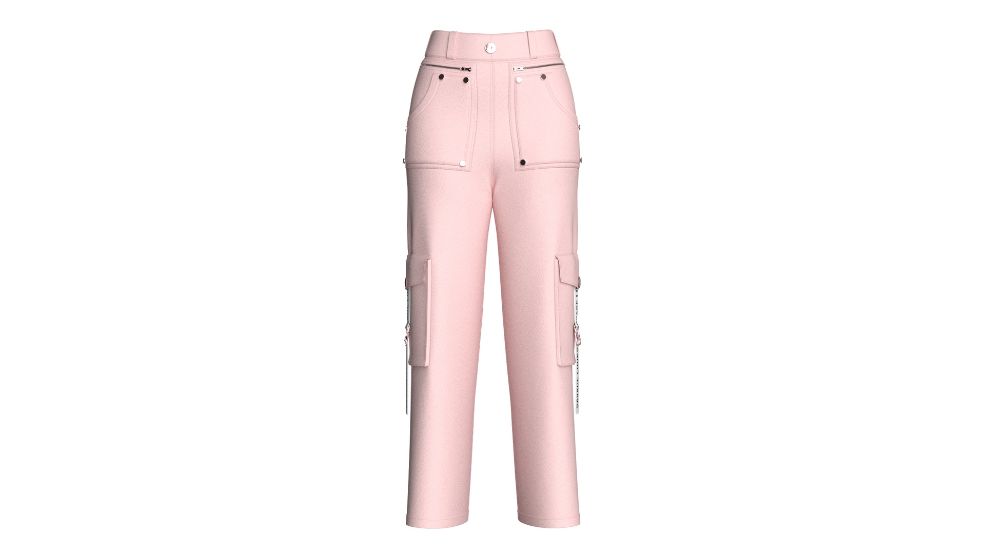 Media 1 for listing Girls Pink Cargo Pants With Hanging Straps | High Poly