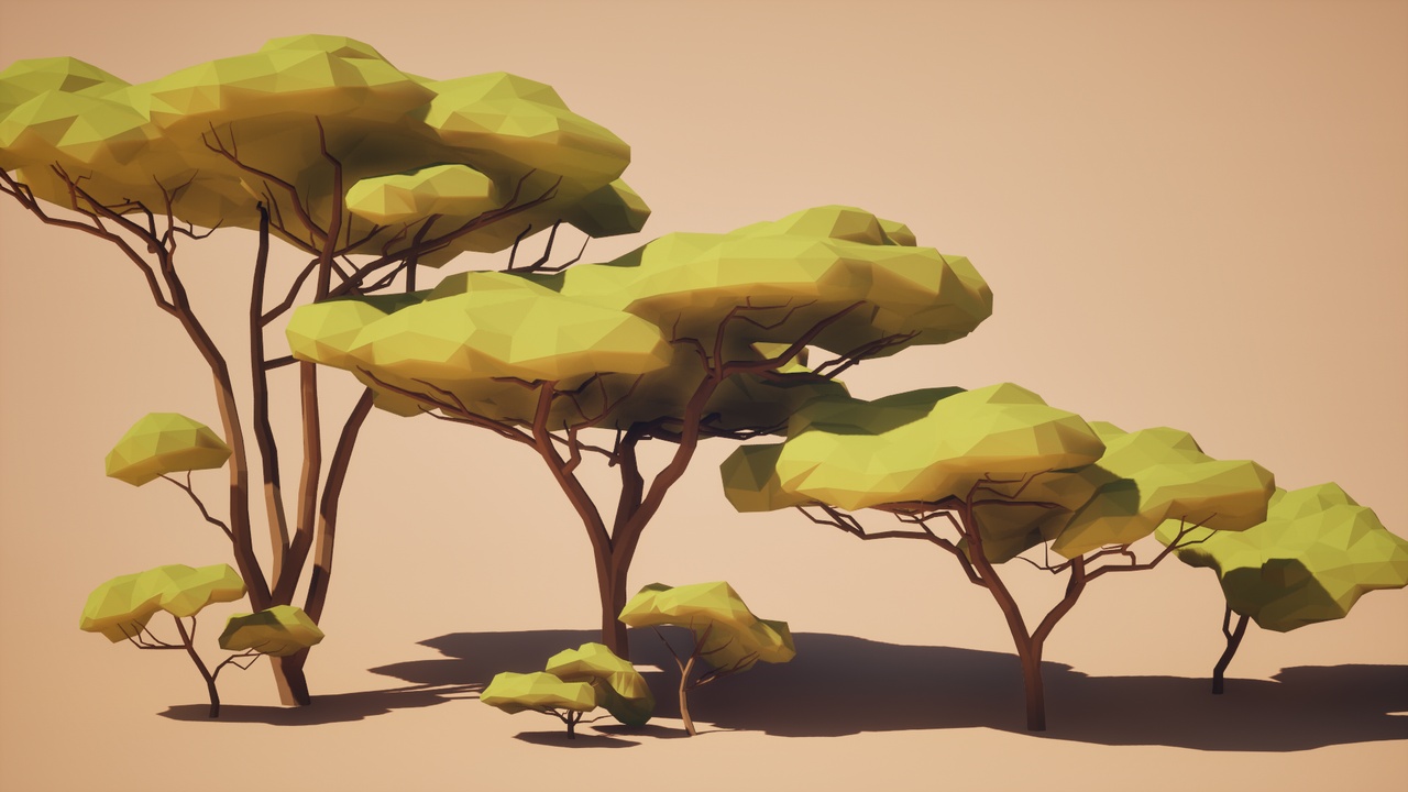 Media 1 for listing Low Poly: Savanna Trees