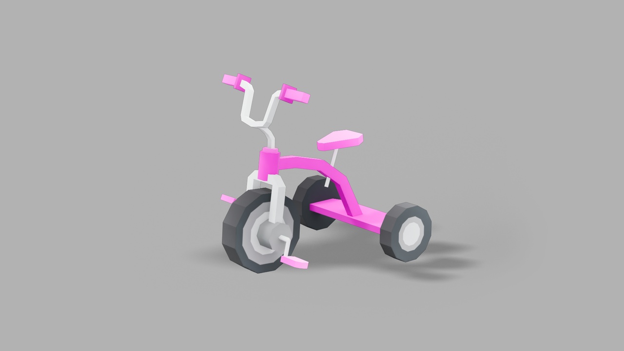 Media 1 for listing Low Poly Stylized Tricycle–Vehicle 3D Model for Unreal Environment