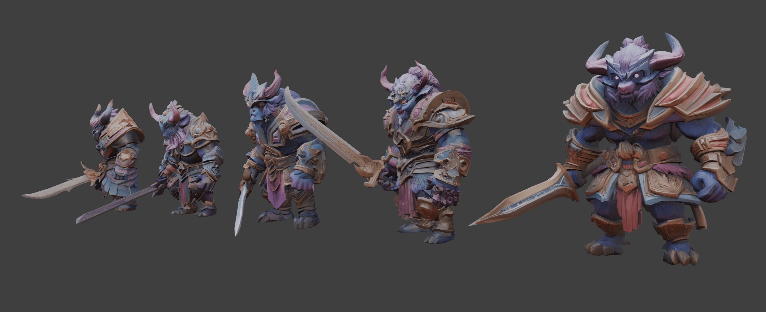 Media 1 for listing Fantasy Horned Assassins 🐐🗡️ (LowPoly)