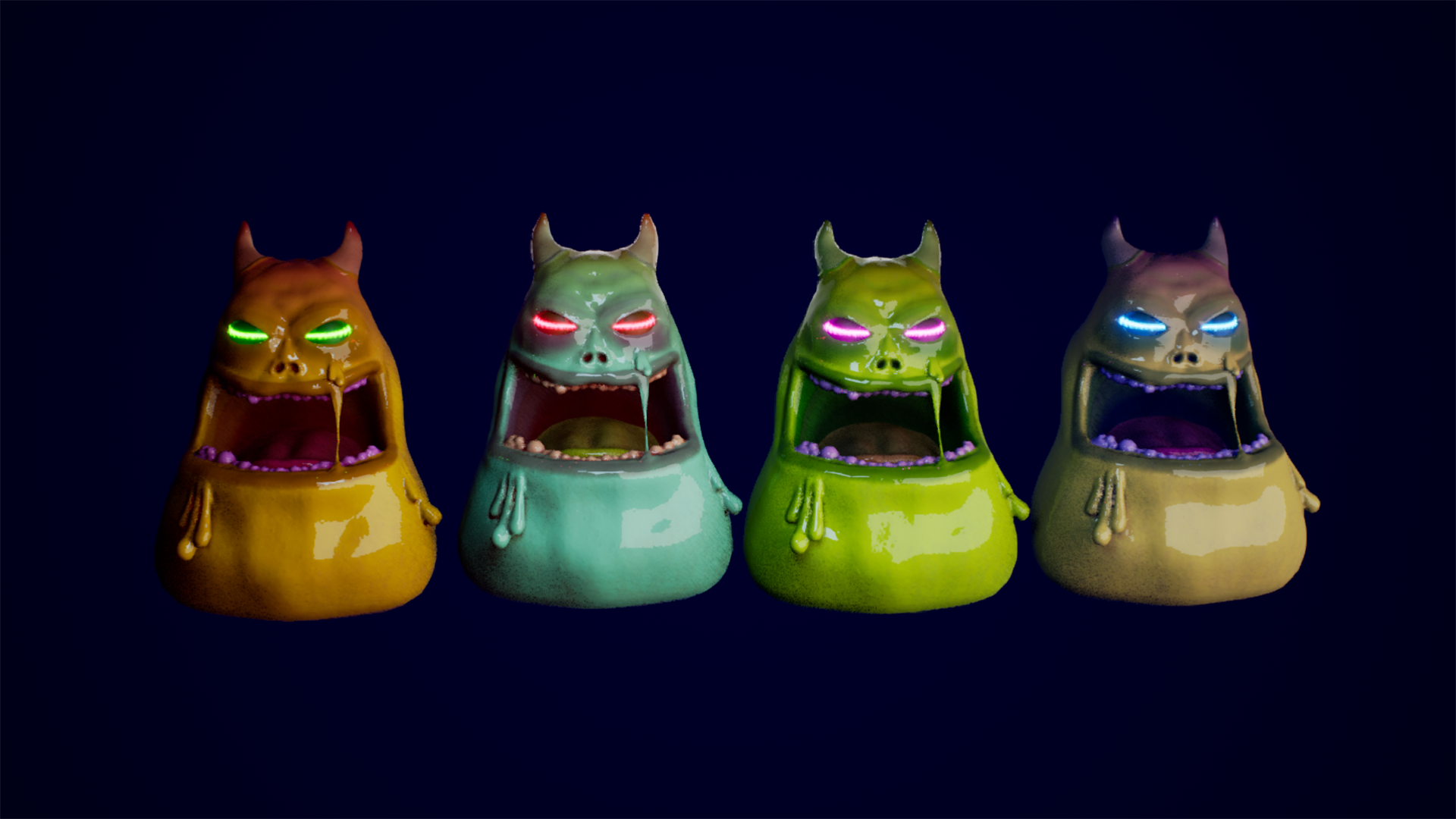 バリエム① VALIEM MONSTER MOUTH SLIME（ANGRY） Slime Boss Monster | Fab