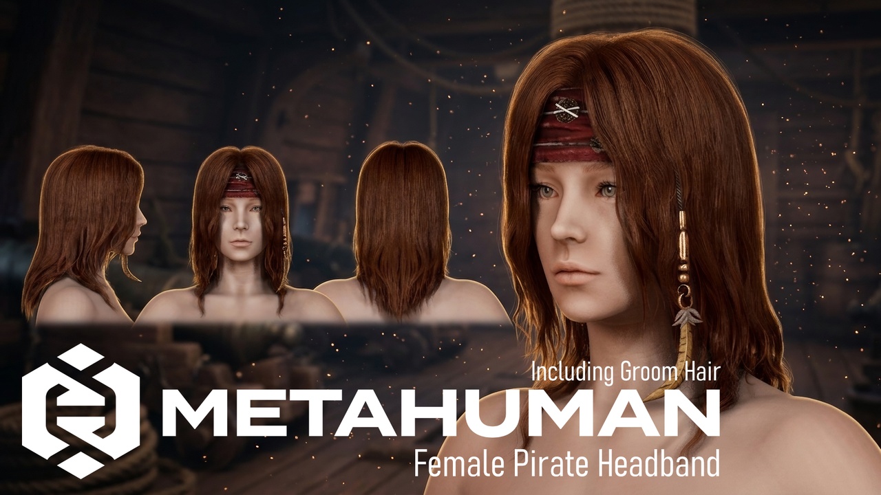 Media 1 for listing MHC: Female Pirate Headband | Metahuman Outfit