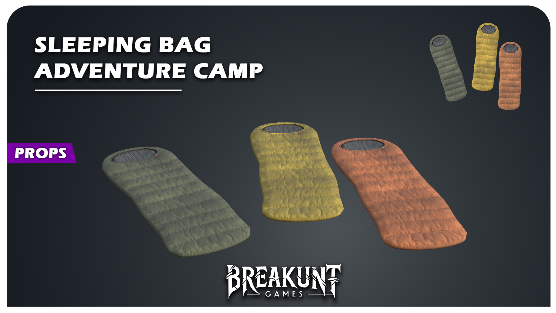 Sleeping bag (Adventure, camp, sleep, forest, gameready, optimized ...