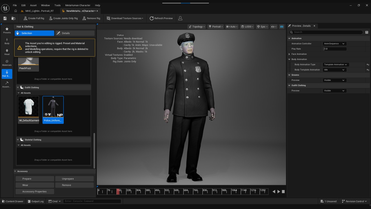 Media 1 for listing Police Uniform MetaHuman 1940s New York - MHPKG