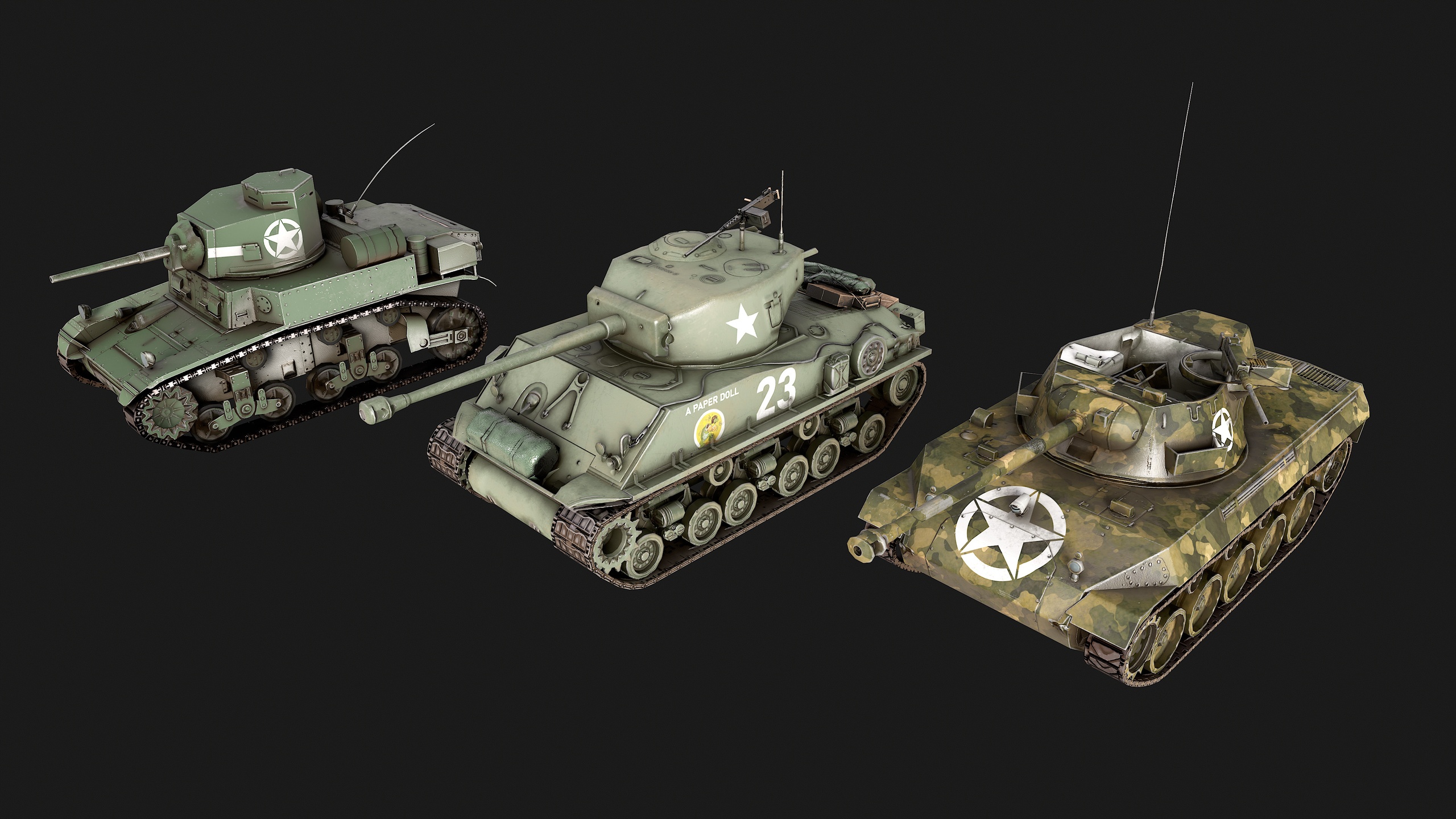 Media 1 for listing WW2 - USA tank pack - low poly