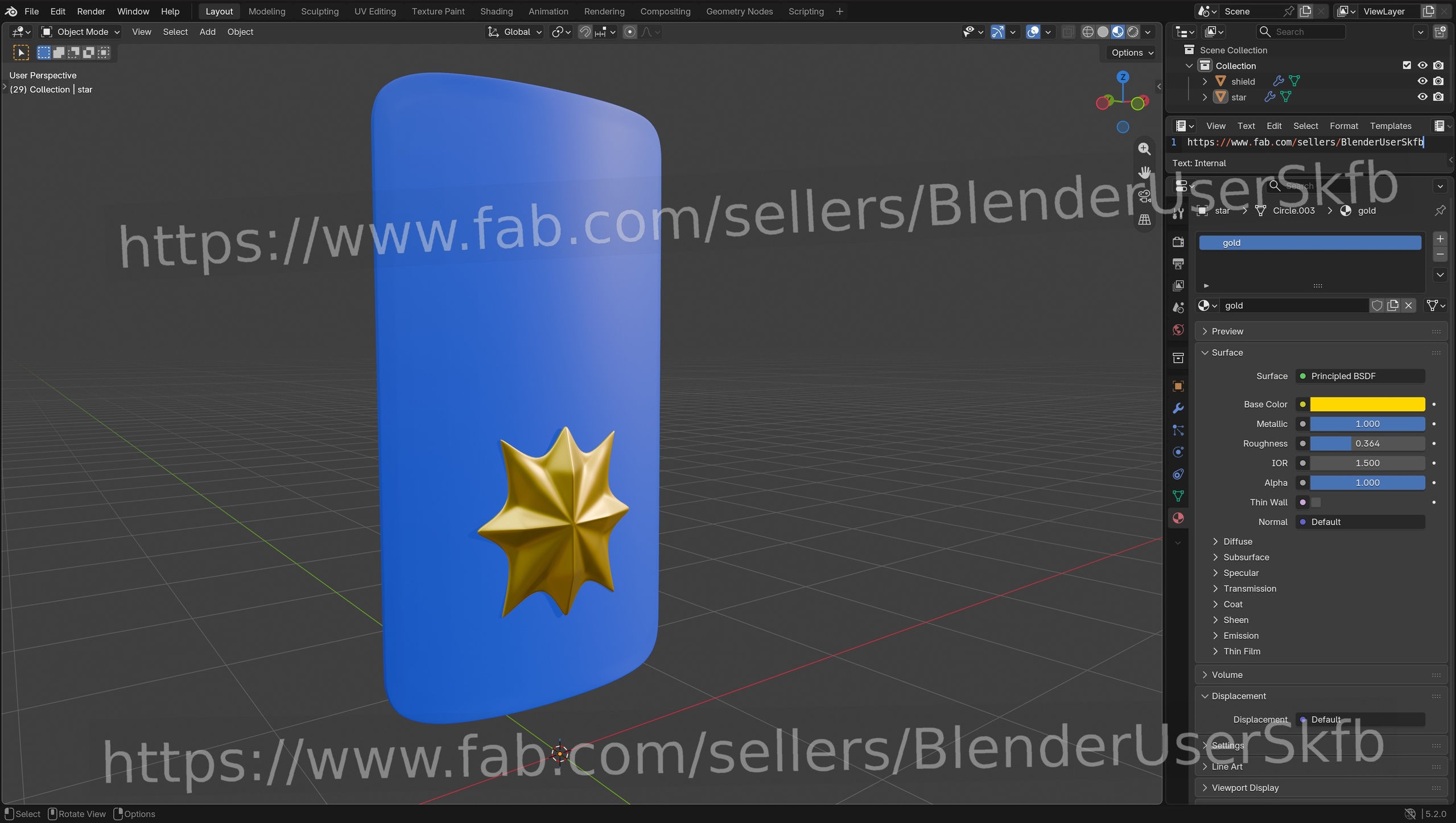 Media 1 for listing Shield With Star Ornament