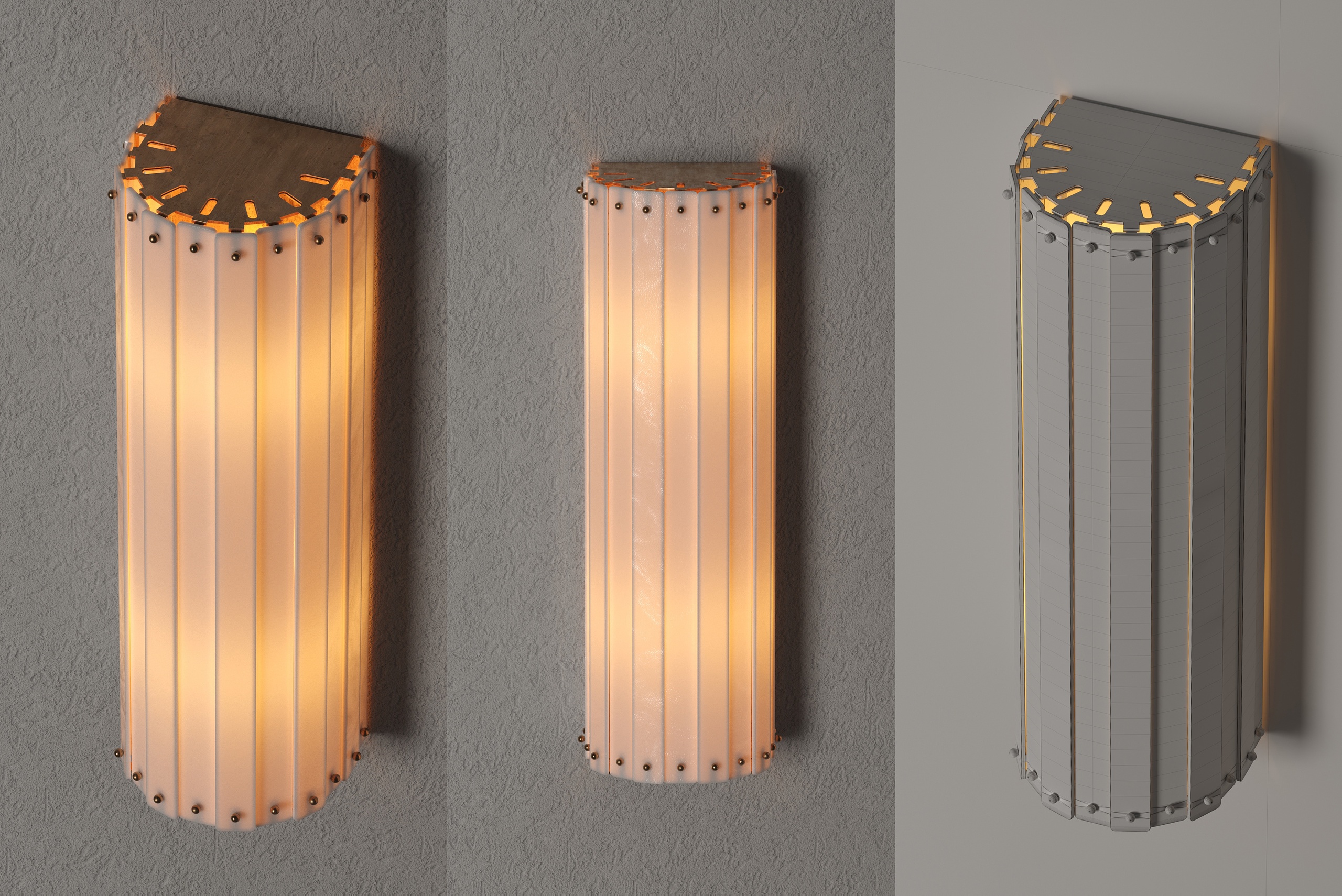 Media 1 for listing Adele Milk Glass Flush Wall Sconce Wall Lamp – 3D Model 3ds Max + Corona Render