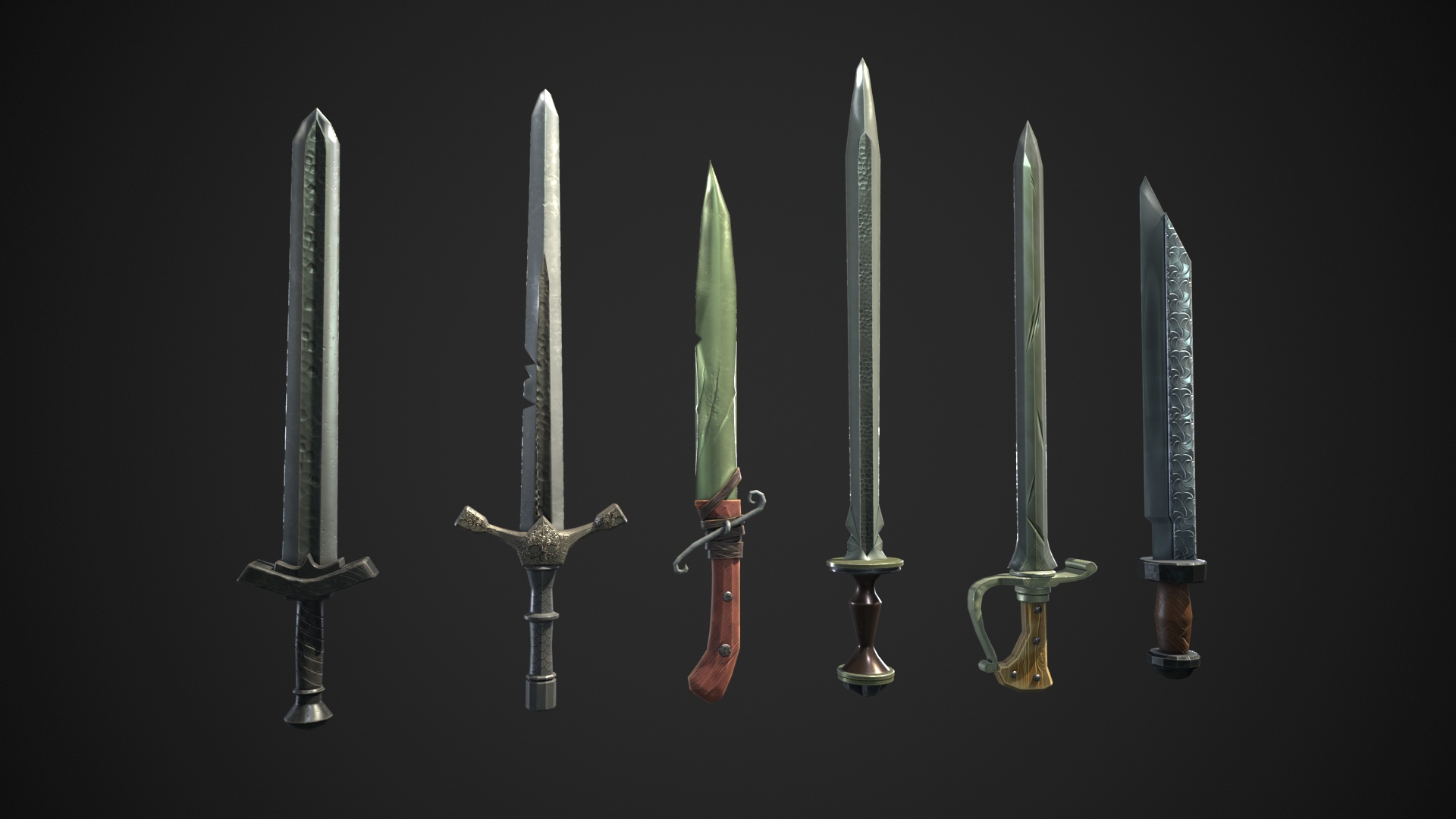 Stylized Sword pack 01 Low-Poly – 6 Types (Game Ready) | Fab