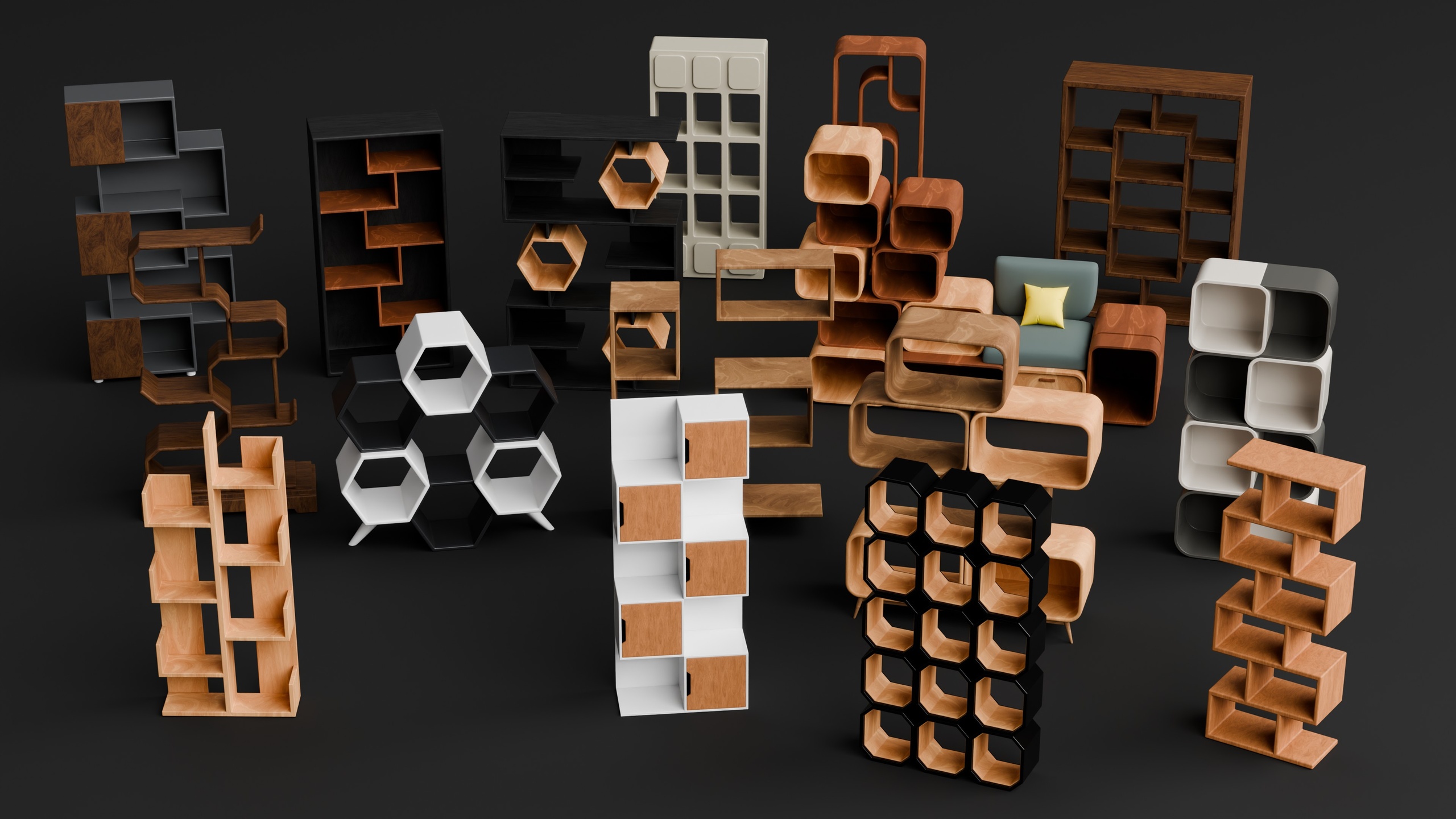 Media 1 for listing Modern Furniture Shelves Collection 3D Model Pack