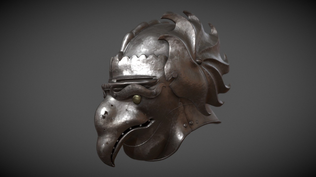 Media 1 for listing Bird Helmet - Faltenrockharnisch