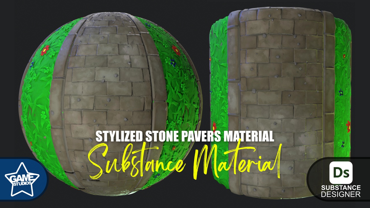 Media 1 for listing Stylized Stone Pavers With Grass