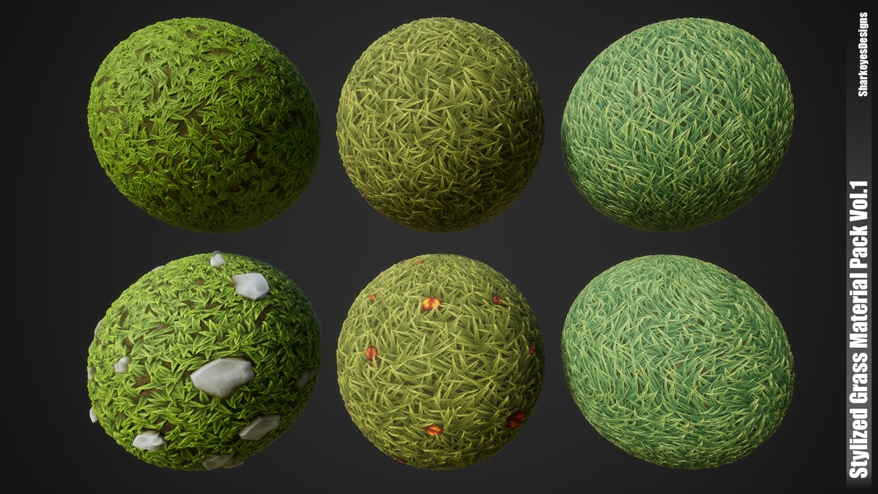 Media 1 for listing Stylized Grass Material Pack Vol.1