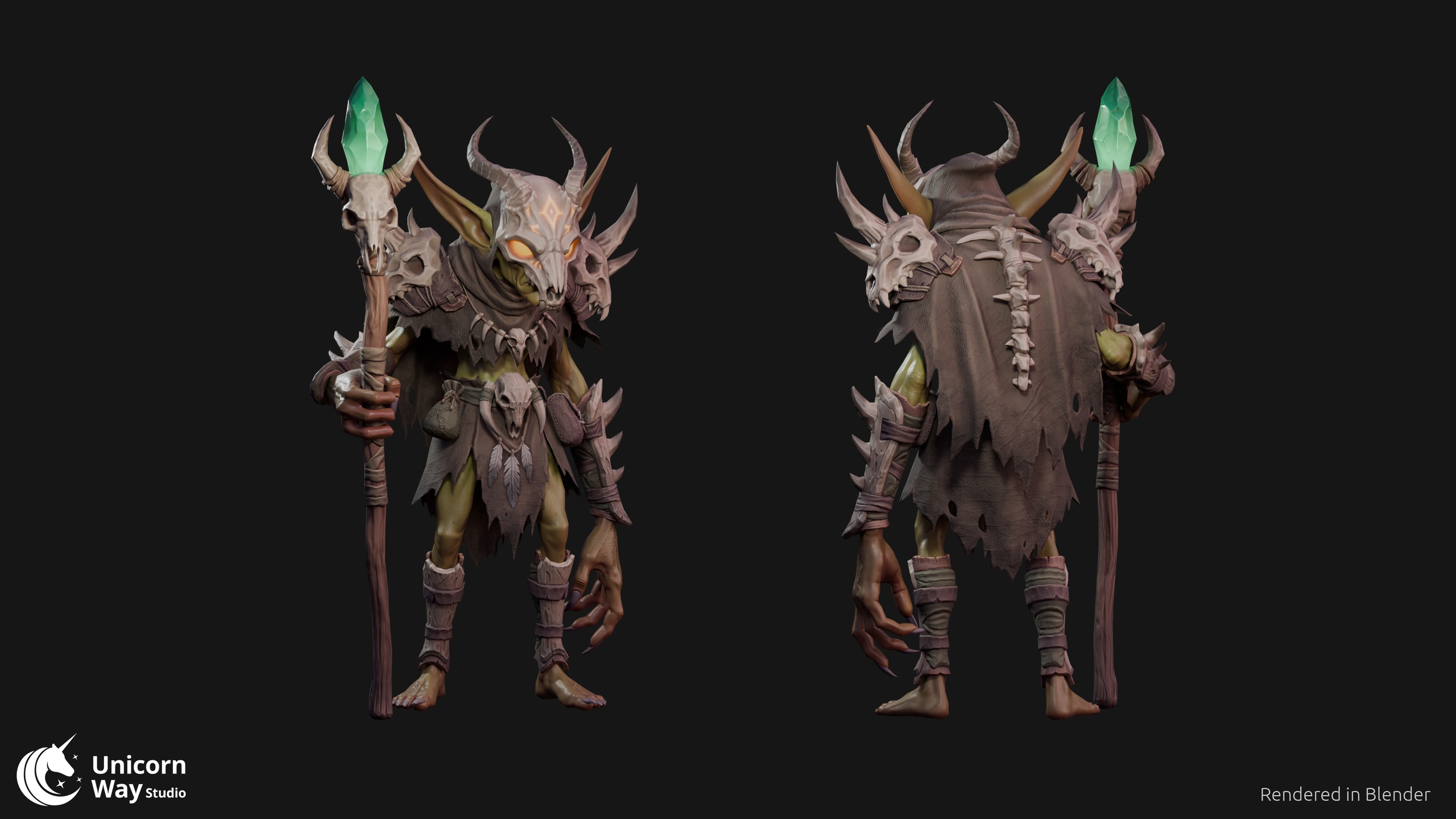 Media 1 for listing Stylized Goblin Shaman - Modular Rigged Character with 21 Animations