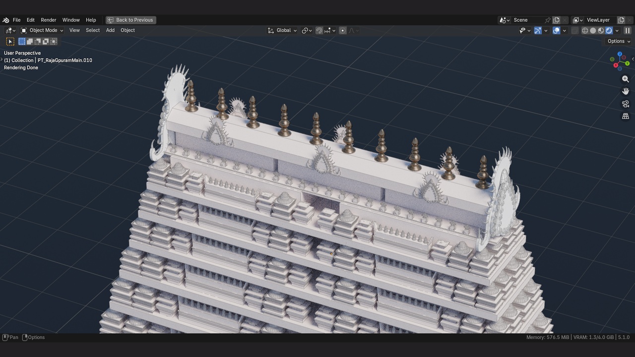 Media 1 for listing Raja Gopuram | Hindu Temple Architecture | CGI & 3D Print