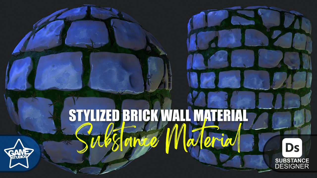 Media 1 for listing Stylized Brick Wall Material 03