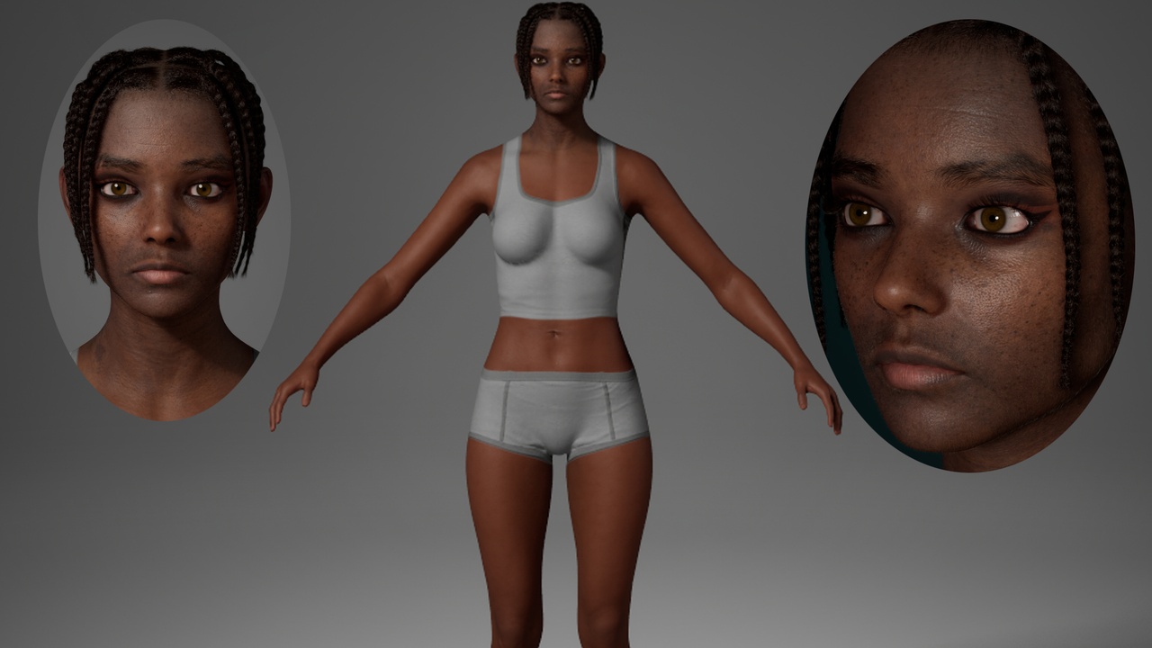Media 1 for listing Editable MetaHuman Beauty - Manu.With hair, no clothing included.