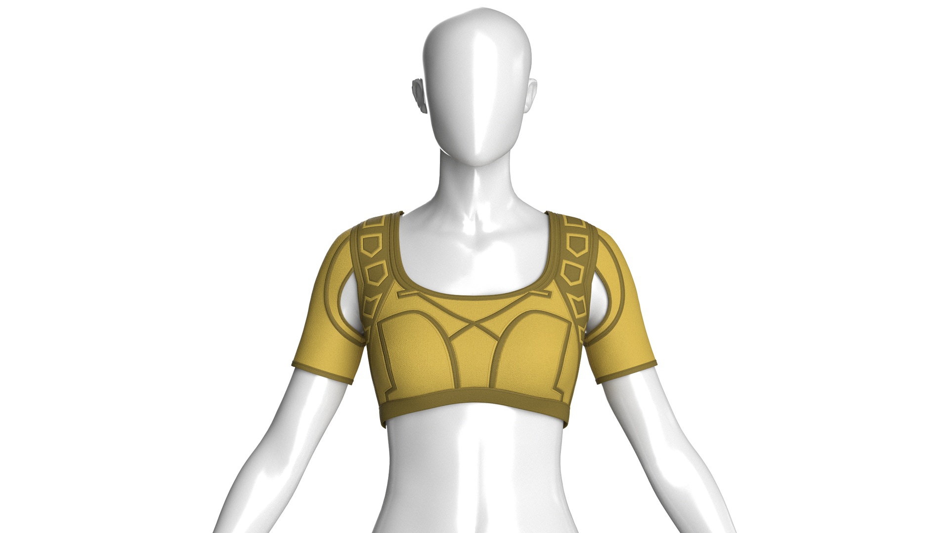Media 1 for listing Girls Crop Top With Shoulder Cut - Outs | High Poly