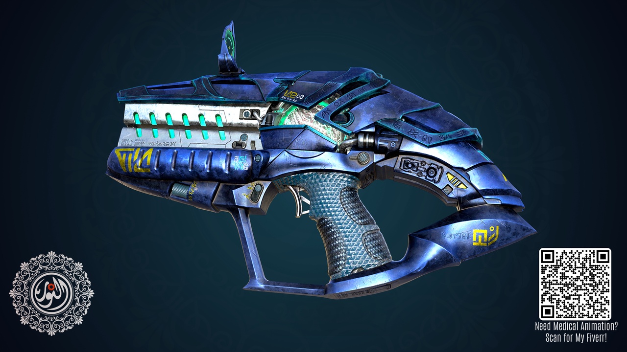 Alien Plasma Pistol | Xenthra-9 Energy Sidearm | Game-Ready Sci-Fi ...